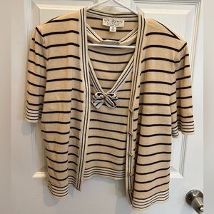 Short-Sleeve St. John Sweater Set
